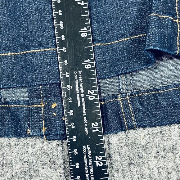 Ruby Rd. Jacket Woman 8 Petite Blue Denim Jean Coat Dark Wash Snap Closure - Picture 12 of 12